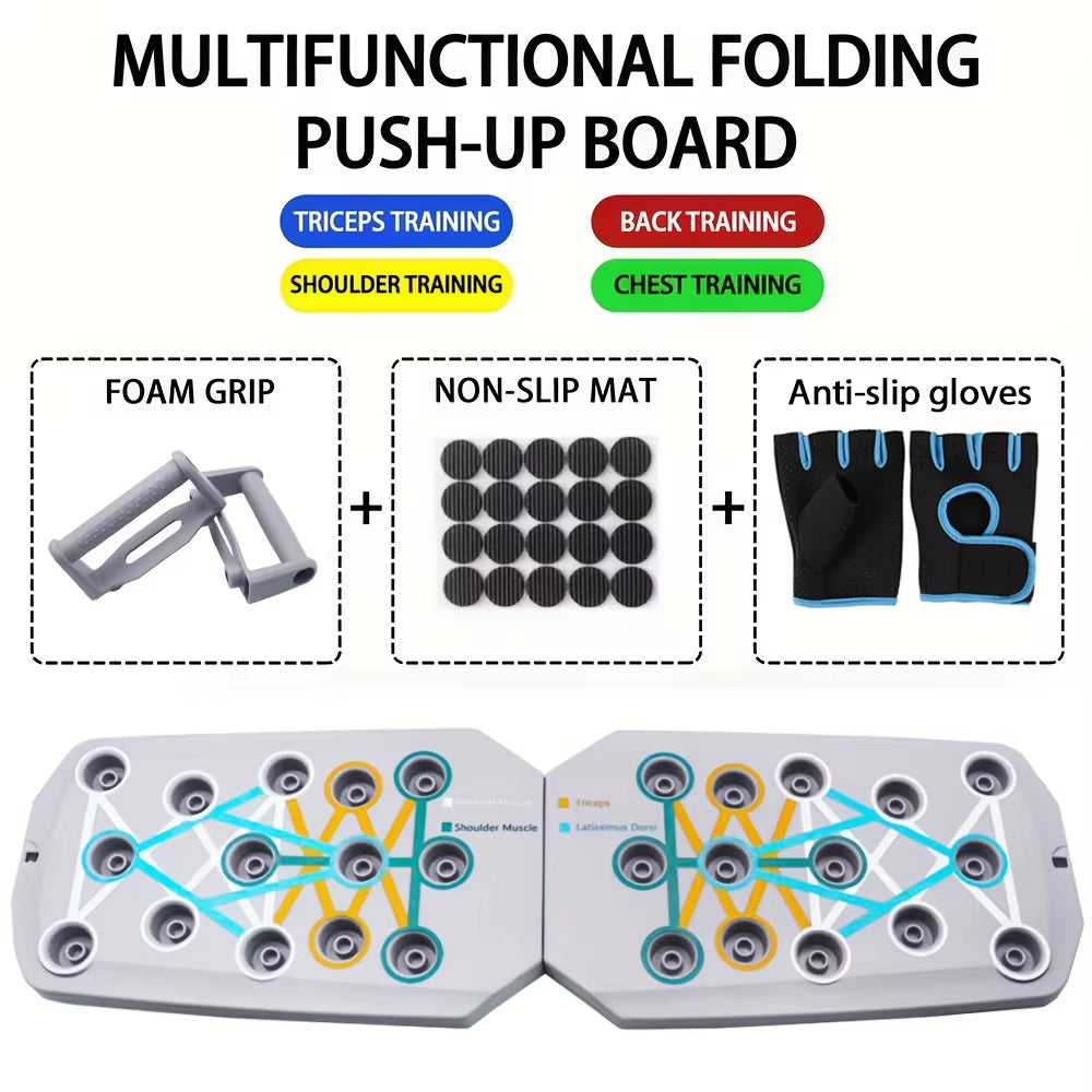 Set de planche à pompes portable multiforme Barre de pompes pliable Équipement de fitness pour l’entraînement de la poitrine, de l’abdomen, des bras et du dos