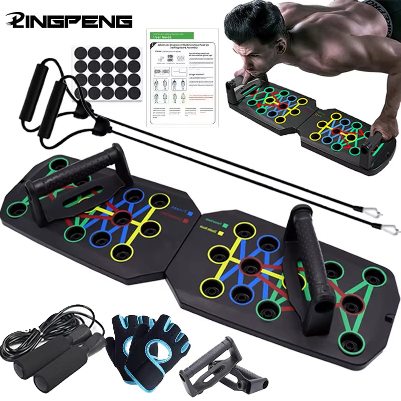 Set de planche à pompes portable multiforme Barre de pompes pliable Équipement de fitness pour l’entraînement de la poitrine, de l’abdomen, des bras et du dos