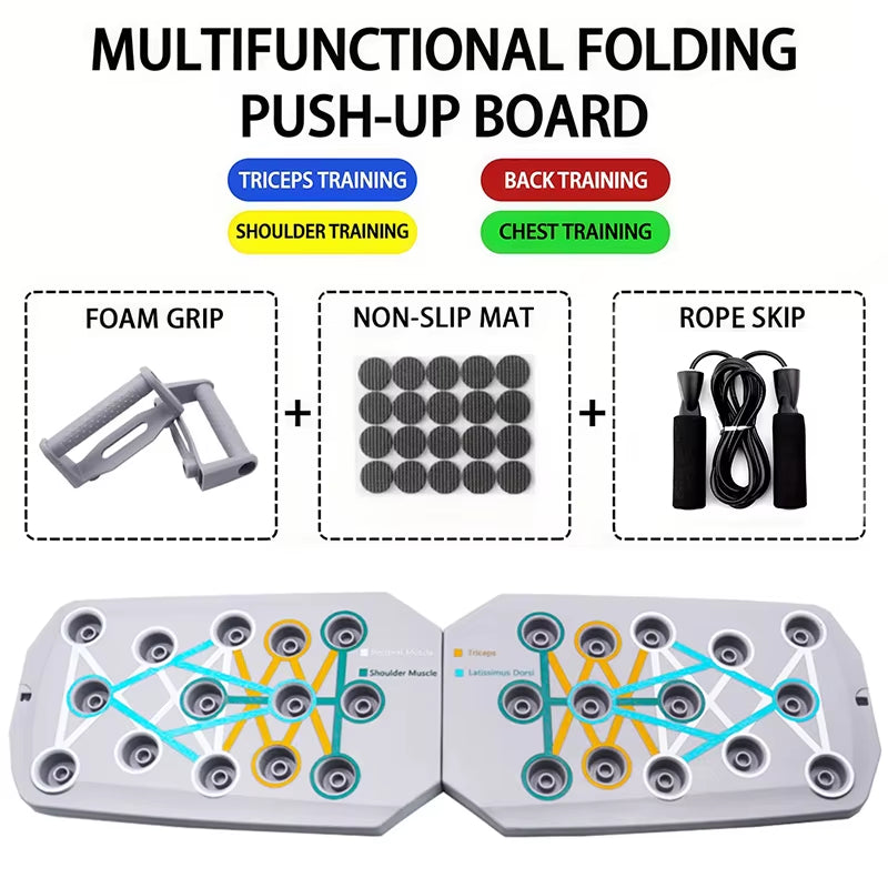 Set de planche à pompes portable multiforme Barre de pompes pliable Équipement de fitness pour l’entraînement de la poitrine, de l’abdomen, des bras et du dos