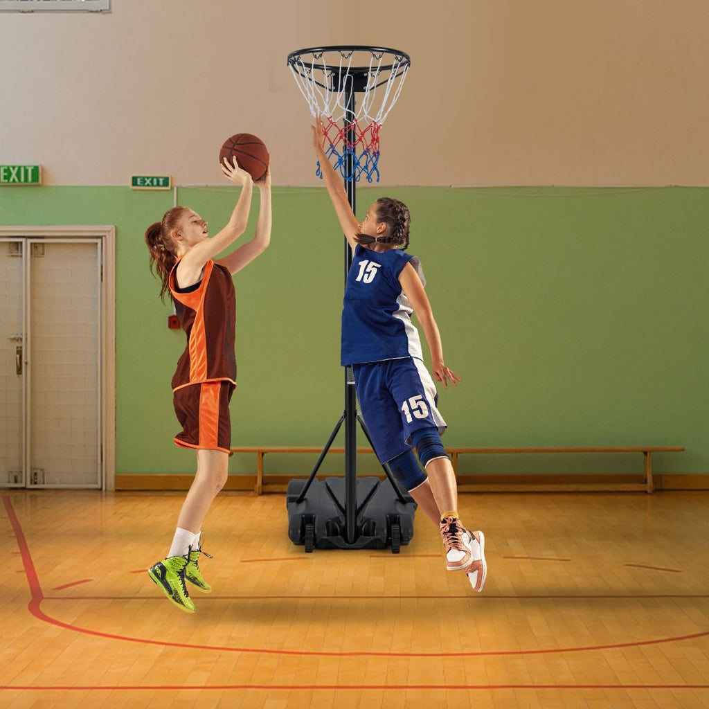 Panier De Basket-Ball Hauteur 260-305Cm Support De Basketball Mobile Avec Base Rechargeable 2 Roues Jante Résistants Aux Intempéries